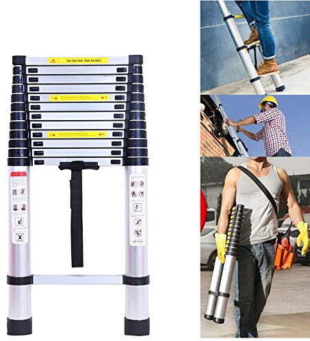 Scala telescopica da 5 m, scala pieghevole, carico massimo: 150 kg, standard EN131, scala dritta in alluminio portatile