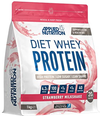 Applied Nutrition Diet Whey High Protein Powder, Low Carb & Sugar, Weight Loss with CLA, L Carnitine, Green Tea, PhD Supplement, Starwberry, 1000 g