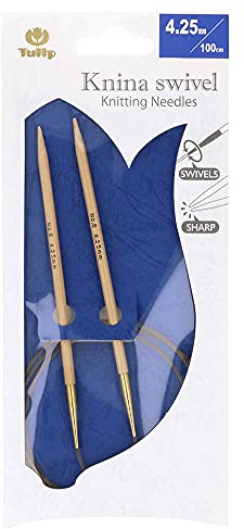 Tulip KS-1000425 Stricknadeln, Bamboo, Beige, 100 cm x 4.25 mm