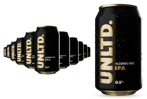 UNLTD. Alcohol Free IPA (12 x 330ml Cans) – Low Calorie, Alcohol Free Beer with Full-Bodied Flavour & Rich Aromas – Vegan & Gluten-Free Non Alcoholic Beers Brewed Sustainably in the UK