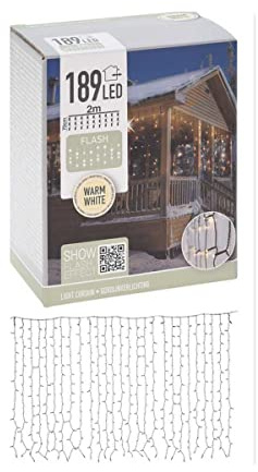 CORTINA 189 LEDS FLASH BLANCO CÁLIDO 2x0,7m