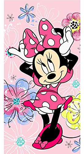 Jerry Fabrics Disney Minnie Mouse Duschtuch Strandtuch Badetuch 70 x 140 cm, Mehrfarbig
