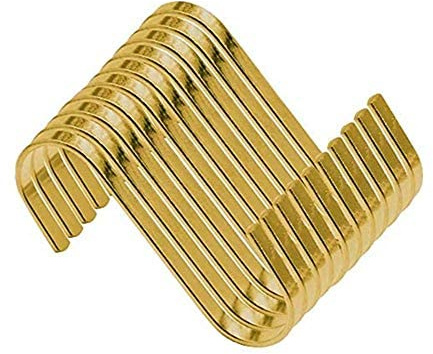 CHUANGOU S-Haken,S-Form Haken Garderobe Edelstahl 10er Pack Multifunktional für Badezimmer Schlafzimmer Büro Küche und Garten Gold