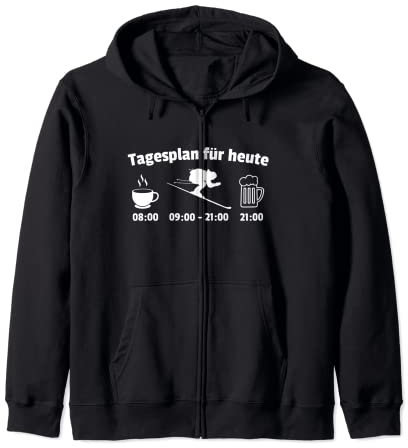 Kaffee Skifahren Bier Tagesplan Heute Skifahrer Wintersport Kapuzenjacke