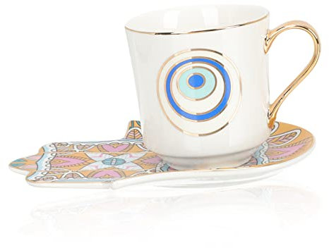1 Juego Taza De Café Ojo Taza De Chocolate Taza De Café Turco De Porcelana Tazas De Té y Café Taza De Agua Casera Taza Para Beber Estilo Europeo Cerámica Oficina Taza De Mano