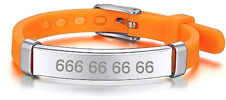 CALLE DEL REGALO Braccialetti identificativi per bambini personalizzati, 20.0 centimeters, Acciaio inossidabile Silicone