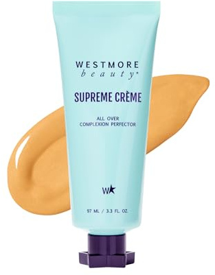 Westmore Beauty Supreme Creme All-Over Complexion Perfector – Long-Lasting CC Cream Foundation - Waterproof & Transfer-Resistant Skin Tint - 3.3 Oz Medium