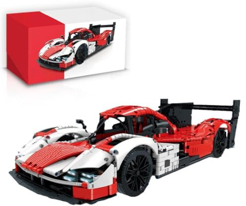 Technik Auto für Porshor 963, 1:8 Groß Automodell Bausatz, 3460 Teile Klemmbausteine Auto Bausteine MOC Set, Kompatibel mit Porshor Technik