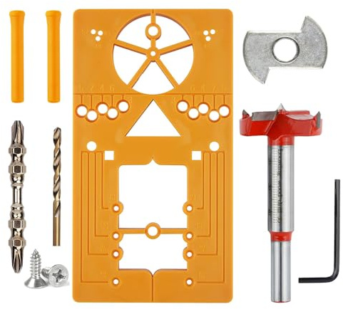 Tiardey Concealed Hinge Jig 35mm Hinge Jig Hinge Opening Auxiliary Locator for Kitchen Cabinet Cupboard Doors Hinge Mounting Plate Hinge Hole