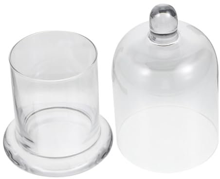 ABOOFAN De Verre diffuseur d'arômes en Verre Cloche en Verre Pot de Terrarium Rouge à lèvres Un Verre Couvre-Fleurs en Verre Couvercle en Verre avec Socle en Forme de Cloche Bougie