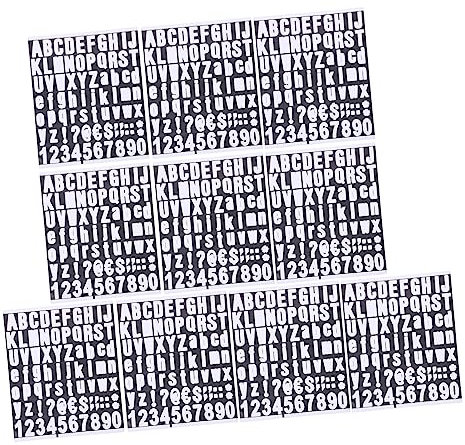 Pvc Selbstklebende Buchstaben und Zahlenaufkleber, 10 Blatt
