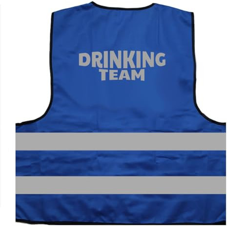 Drinking Team Saufen Party Malle JGA Warnweste BZW. Signalweste mit reflektierendem Aufdruck - Größe XXL / 3XL, Blau