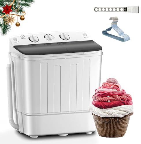 Erivess Portable Twin Tub Washing Machine, Buy 1(washer) Get 1(Dry Rack)