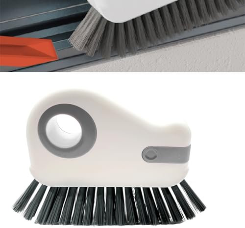 NEERIX Brosse de nettoyage des rainures 2 en 1 - Brosse de nettoyage des fentes pour salle de bain, éviers de cuisine, salle de bain, WC, cuisine - Gris