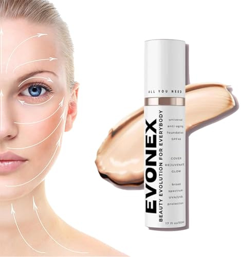 Evonex Age Defying Makeup, Evonex Age Defy Foundation, Anti-Aging Tinted Moisturizer Cream, Foundation Serum For Women, Universal Tint, Light Sheer Coverage Tinted Face Sunscreen (1Pcs)