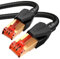 cablism Câble Ethernet réseau Cat 8 RJ45 2M, Câble Internet 0.5m 1m 3m 5m 8m 10m 40Gbit/s 2000MHz Câble patch LAN Gigabit blindé haute vitesse noir en nylon rond, compatible Cat 7/6/5e/5 (2Mètre)