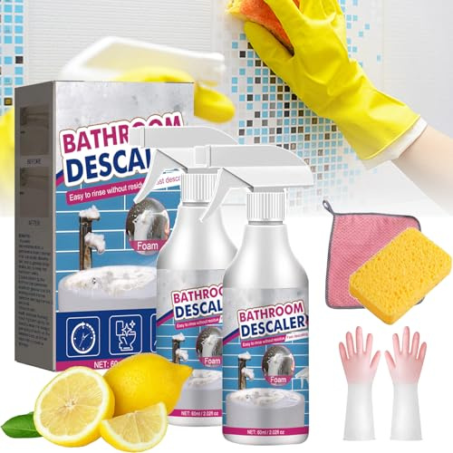 Hartnäckige Fleckenreiniger, Badezimmer-Entkalker-Spray, Badezimmer-Entkalker-Schaum, Mehrzweck-Badezimmer-Schaumreiniger, Entkalkungsreinigungsmittel, für Badezimmer, Badewanne, WC, Dusche,