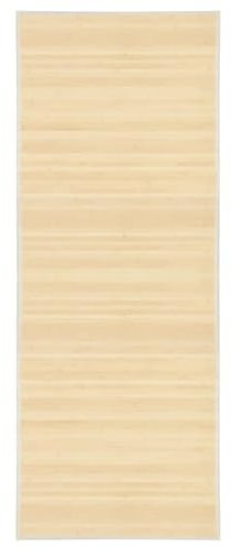 Sufrk Tappeto in bambù 80x200 cm Naturale,Tappeto Bamboo Legno Stuoia Antiscivolo Passatoia Pedana bambù Cucina Bagno