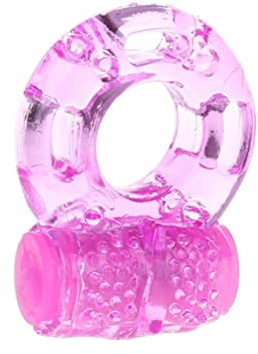 Vibrating Cock Ring Male Penis Delay Ejaculation Increase Girth Erection Enlarger Sex Toy Stay Hard Willy Stretchy (Pink)