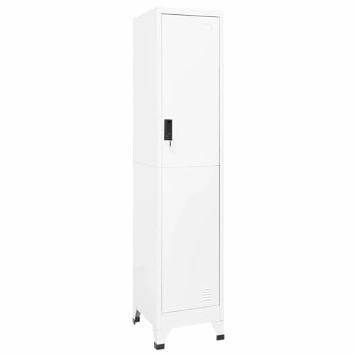 Xichuzi Schließfachschrank, Wertfachschrank, Fächerschrank, Schließfachschrank, Spinte Schrank, Schließfach, Aufbewahrungsschrã¤nke, Weiß 38x45x180 cm Stahl