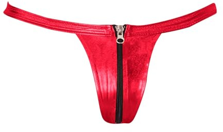 Maillot de bain éléphant trompe couleur unie pour homme string taille basse sous-vêtements avec fermeture éclair hommes sexy nouveau, rouge, taille unique