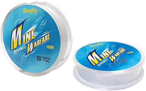 2Rolls Clear Fishing Line, Fishing Wire, 2.5 and 8.0 Spool Nylon Thread Clear Fishing Wire Invisible String Monofilament Fishing Line for Fishing, Hanging, Craft 100m