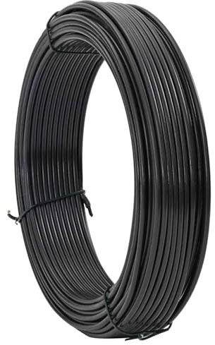 Gecheer Stängselbindningstråd antracit 33 m PVC-belagt stål PVC-belagd metalltråd spänntråd för staket, trädgård, pyssel