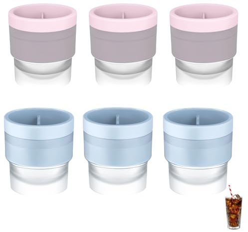 Ice Ball Mould, 6Pcs Silicone Ice Ball Maker, Sphere Ice Cube Mould 7.2 * 7.7 Cm Large Round Ice Cube Moulds for Home and Party Use