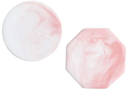 Cabilock 2 piezas Placas de Soporte para Sellos de Lacre Resistentes al Calor Versátiles para Protección de Superficies y Uso como Posavasos Diseño Cerámico Rosa Redondo y Octogonal