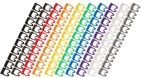 FUNNETOYU Identificadores de Cable Números 0-9 Tubos de Marcado 6 MM Multicolor para Gestión de Cables Eléctricos y Electrónicos 100 Piezas Reutilizables