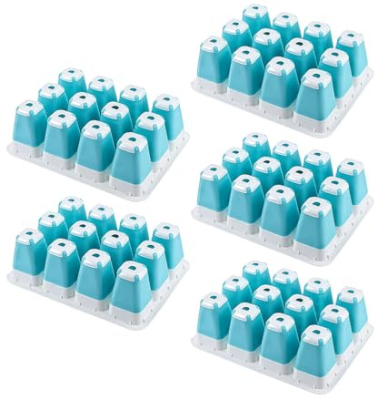 Bandejas de Semillero - 5 Piezas 60 Celdas Bandeja de Silicona Reutilizable | Bandejas de Silicona para Inicio de Plántulas - para Jardinería, Macetas Interior, Alféizar, Césped, Hortalizas y Flores e