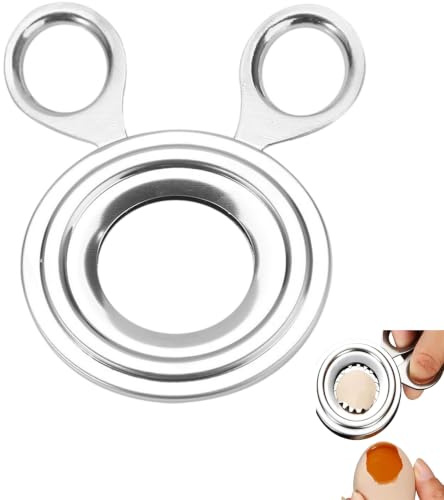 Egg Topper for Boiled Eggs,Egg Shell Remover,Boiled Egg Cutter,Multifunctional Stainless Steel Kitchen Tools,Sturdy Durable,Easy to Use and Clean,Suitable for Soft-Boiled,Hard-Boiled,and Raw Eggs (A)