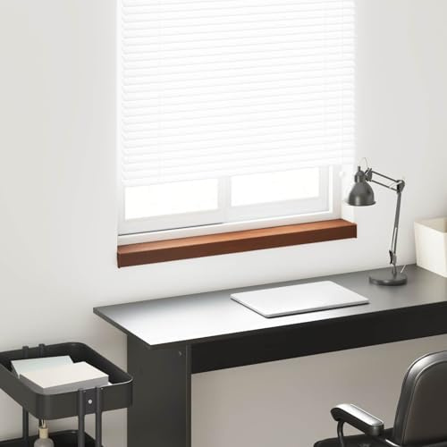 Soglia Finestra PVC Marrone 60x15x4,5 cm Impermeabile Davanzale Interno Esterno Facile da Installare con Adesivo Tagliabile