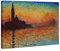 Wieco Art - Reproducción de pinturas al óleo de Claude Monet al atardecer en Venecia modernas impresiones en lienzo giclée impresiones de paisajes cuadros de arte sobre lienzo arte de pared para
