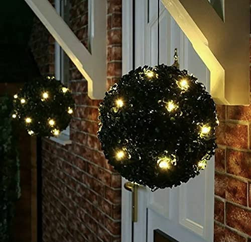 1 Solar Topiary Ball Light 28cm 20 LED Lights Duel Function Garden Sphere