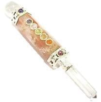 Jet Sunstone Mini Chakra Stick 3-3.5 inch Approx. Pocket Wand Jet International Healing Spiritual Divine India A++ Crystal Therapy Geometry Image is JUST A Reference