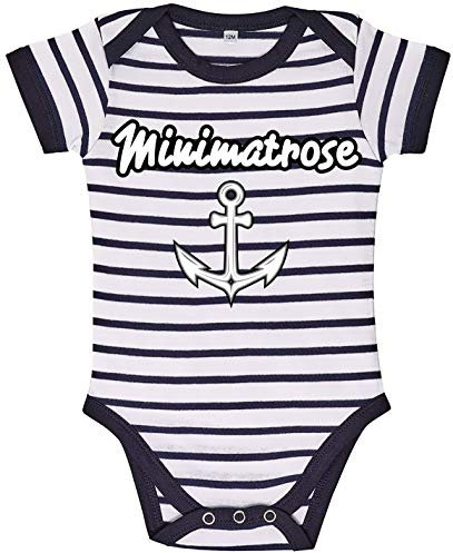 Coole-Fun-T-Shirts Minimatrose Matrosen Strampler Body gestreift 0-23 Monate (0-3 Monate)