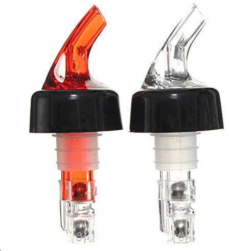 35mL Quick Shot Spirits Measuring Pourer Automatic Measure Liquor Bottle Pourers Drinks Bar Wine Cocktail Dispenser (Red)