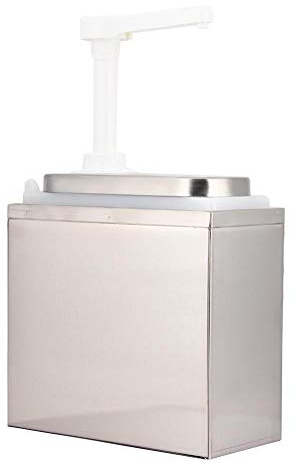 Gancon Stainless Steel Sauce Pump Dispenser, 2L Large Capacity Condiment Pump Station for Ketchup Cream, Olive Oil, Dressing Syrup, Catering Sauce Container for Restaurant