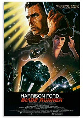 Blade Runner 1982 - Klassisches Kult-Film-Poster, Dekoratives Gemälde, Leinwand, Wandkunst für Wohnzimmer und Schlafzimmer - 60 x 90 cm