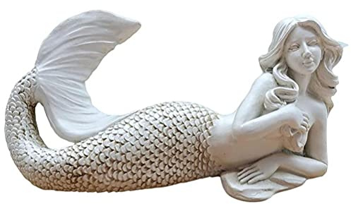 WINBST Statua a forma di sirena, da giardino, decorazione per casa, giardino, piscina, laghetto, libreria, tavolo ad angolo, 17 x 6 x 9 cm