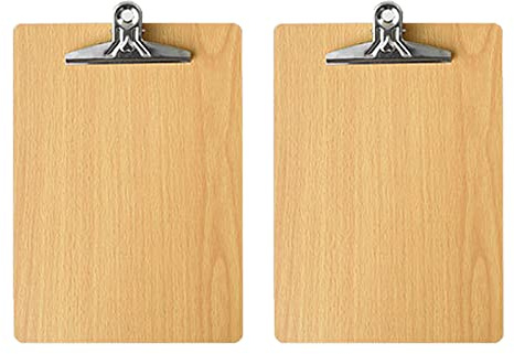 2 Piezas Portapapeles A4, Carpeta Clip de Madera Con Mango de Resorte Resistente y Orificios Para Colgar Ocultos, Para Oficinas, Escuelas, Restaurantes, Hospitales