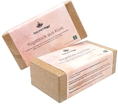 NatürlichYoga® - Yogablock Set - Zwei Stück - Aus Echtem Kork