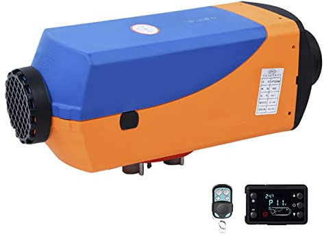 Calentador de Aire Diésel 12V 5KW, Calefacción Estacionaria con Control Remoto y Bajo Consumo, Calentador de Estacionamiento Diésel para Automóvil Camiones Barco,Naranja,1 Hole
