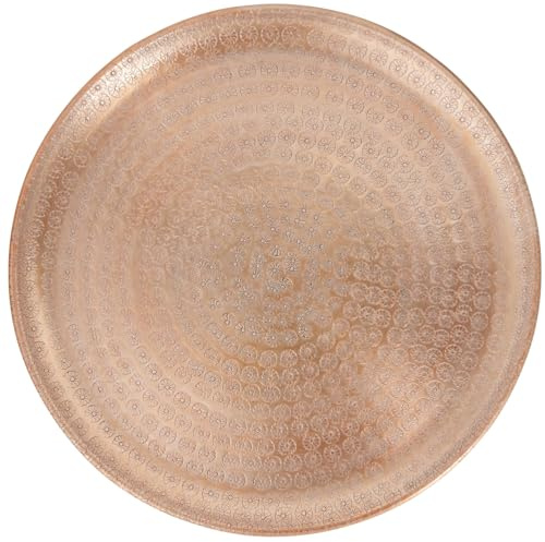 Orientalische Deko Serviertablett Jinan aus Aluminium in Gold 30 cm