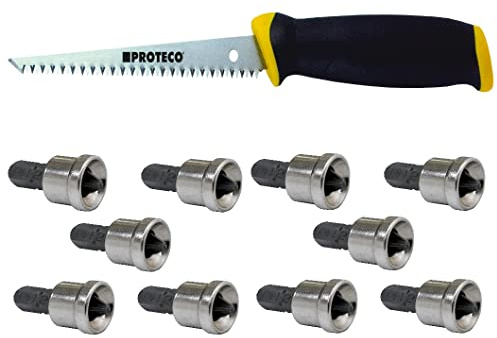 Proteco-Werkzeug® Set 10 Stück PH 2 Bits Bit Trockenbaubit Rigips Gipskarton Bits mit Anschlaghülse Tiefenanschlag gegen Durchschrauben und Trockenbausäge