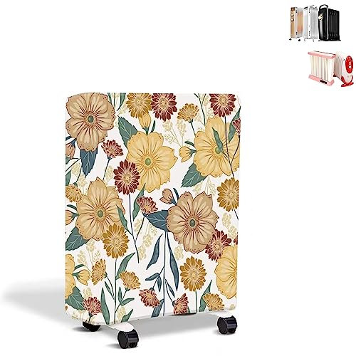 QISUO Guardapolvo del Radiador Lleno de Aceite Motivo Verde Oscuro Resistente a Arañazos/Manchas, Cubierta Decorativa para Calefactores Eléctricos, Alta Resistencia a la Tracción