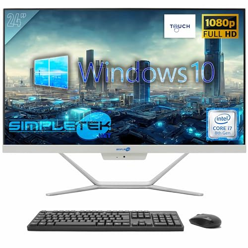 SIMPLETEK - PC All In One Touch | Intel Core i7 8° Gen | Windows 10 Pro | 64GB RAM SSD 4TB | Webcam 2K Integrata | Schermo Touchscreen | BT 5.2