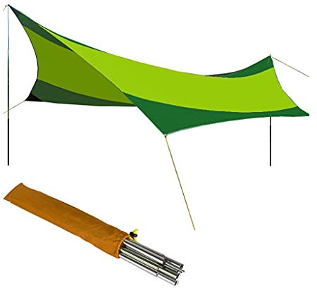 RajoNN Zeltplane, Hängematte, Regenfliege, Zeltplane, tragbare Plane, Unterschlupf, Sonnenschutz, Überdachung für Outdoor-Angeln, Camping, Wandern (A)