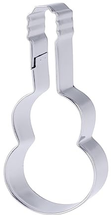 Cabilock Cortador de Galletas Guitarra de Acero Inoxidable para Fondant | Antióxido, Antiadherente y Fácil de Desmoldar, Uso en Casa y Pastelería Profesional, Color Plata